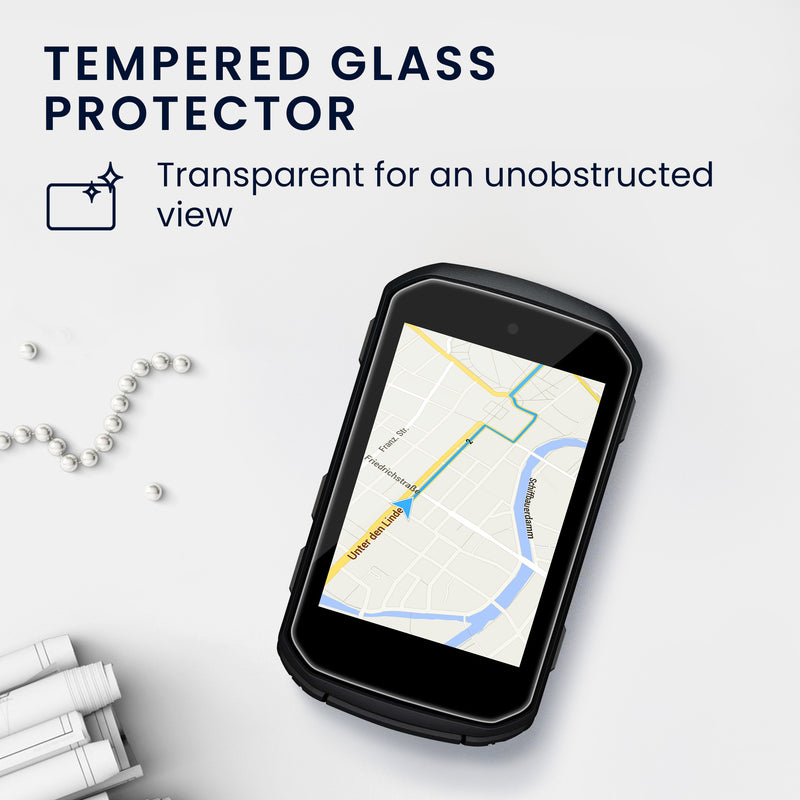kwmobile Screen Protector compatible with Garmin Edge 850 / 550 - Tempered Glass Protector Set for Bike GPS - Display Protection for Bike Computer