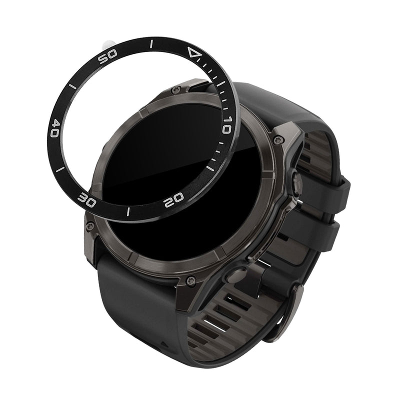 kwmobile Schutzring kompatibel mit Garmin Fenix 8 51mm AMOLED Fitnesstracker - Bezel Ring Lünette in Schwarz Weiß Schwarz  [dsg01]