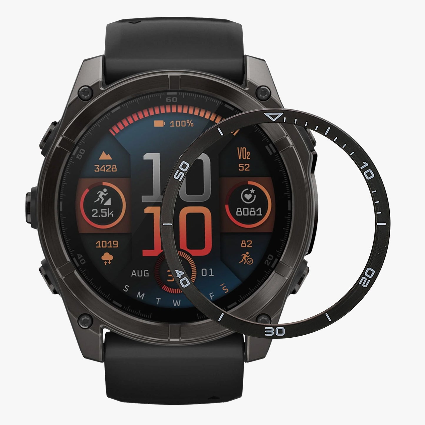 kwmobile Protective Ring compatible with Garmin Fenix 8 47mm AMOLED Fitness Tracker