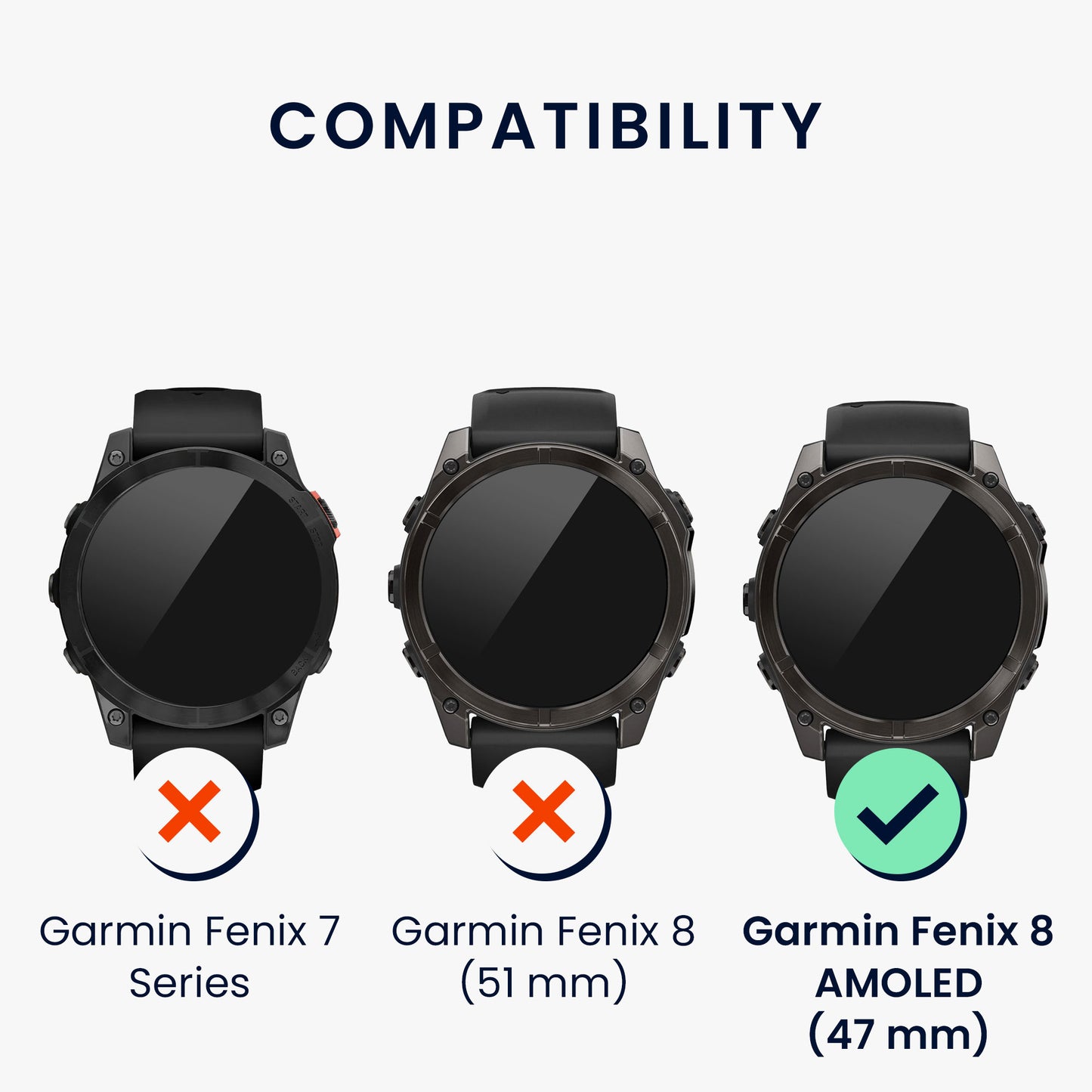 kwmobile Protective Ring compatible with Garmin Fenix 8 47mm AMOLED Fitness Tracker