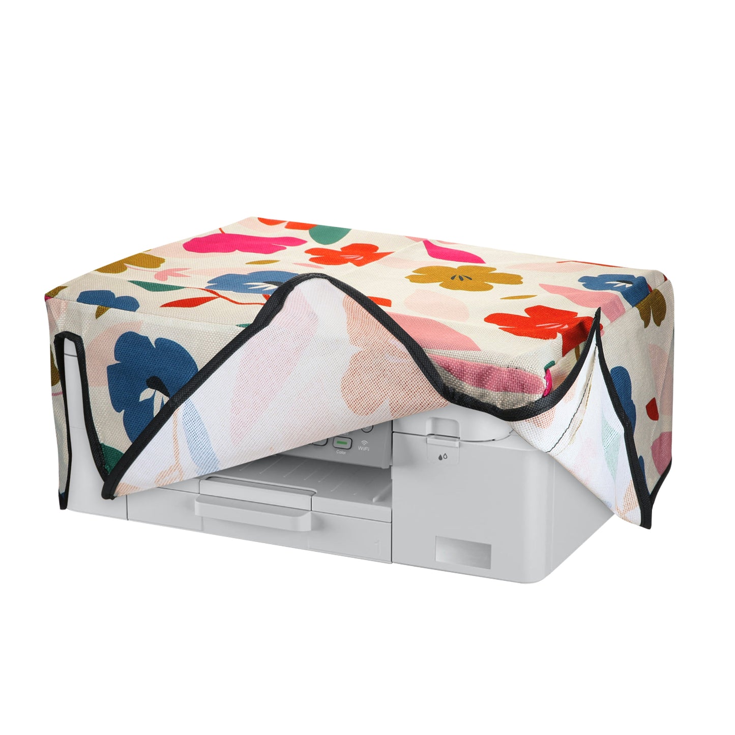 kwmobile Leinen Cover kompatibel mit Brother MFC-J4335DW Hülle - Tasche für Drucker - Staubschutzhülle Schutzhaube Schutzhülle - Pink Dunkelblau Creme Pink  [dsg02]