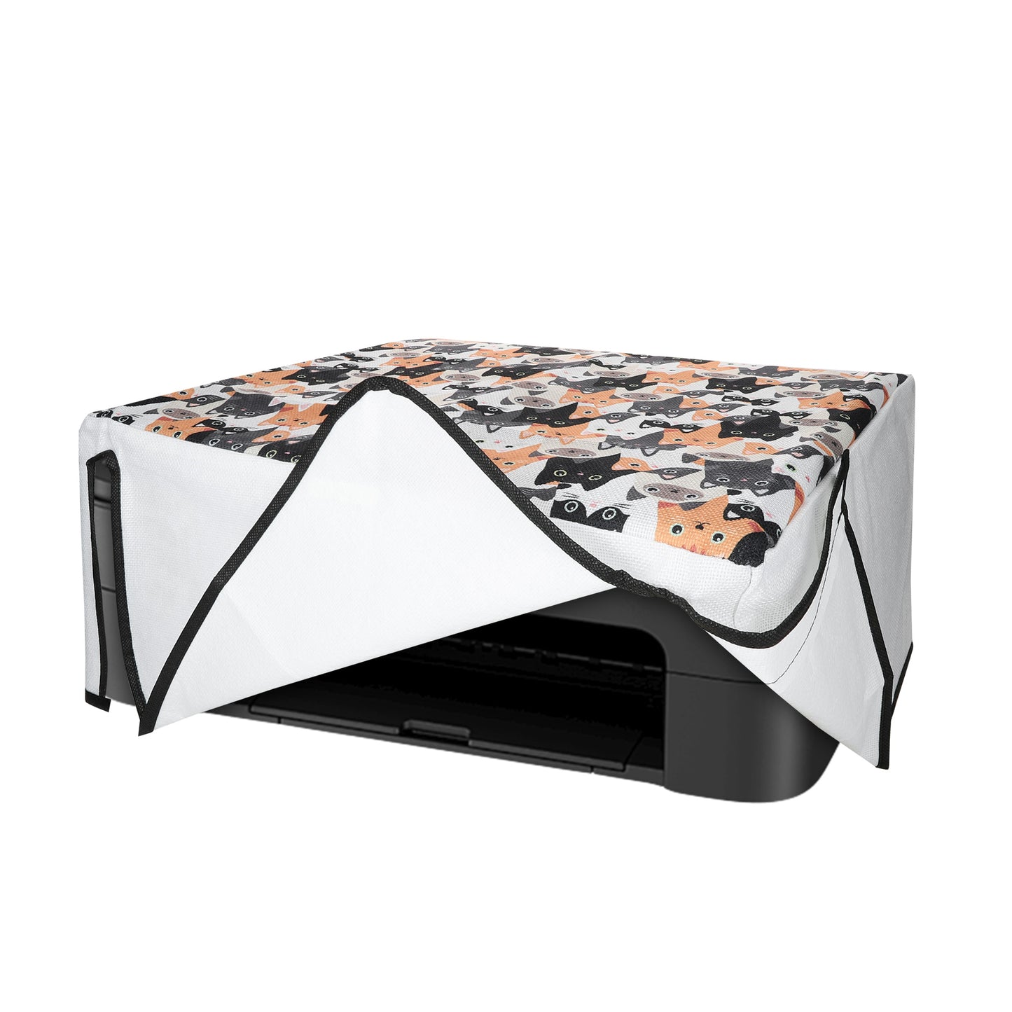 kwmobile Leinen Cover kompatibel mit Canon Pixma TS3151 / 3150 Hülle - Tasche für Drucker - Staubschutzhülle Schutzhaube Schutzhülle - Orange Schwarz Weiß Orange  [dsg01]