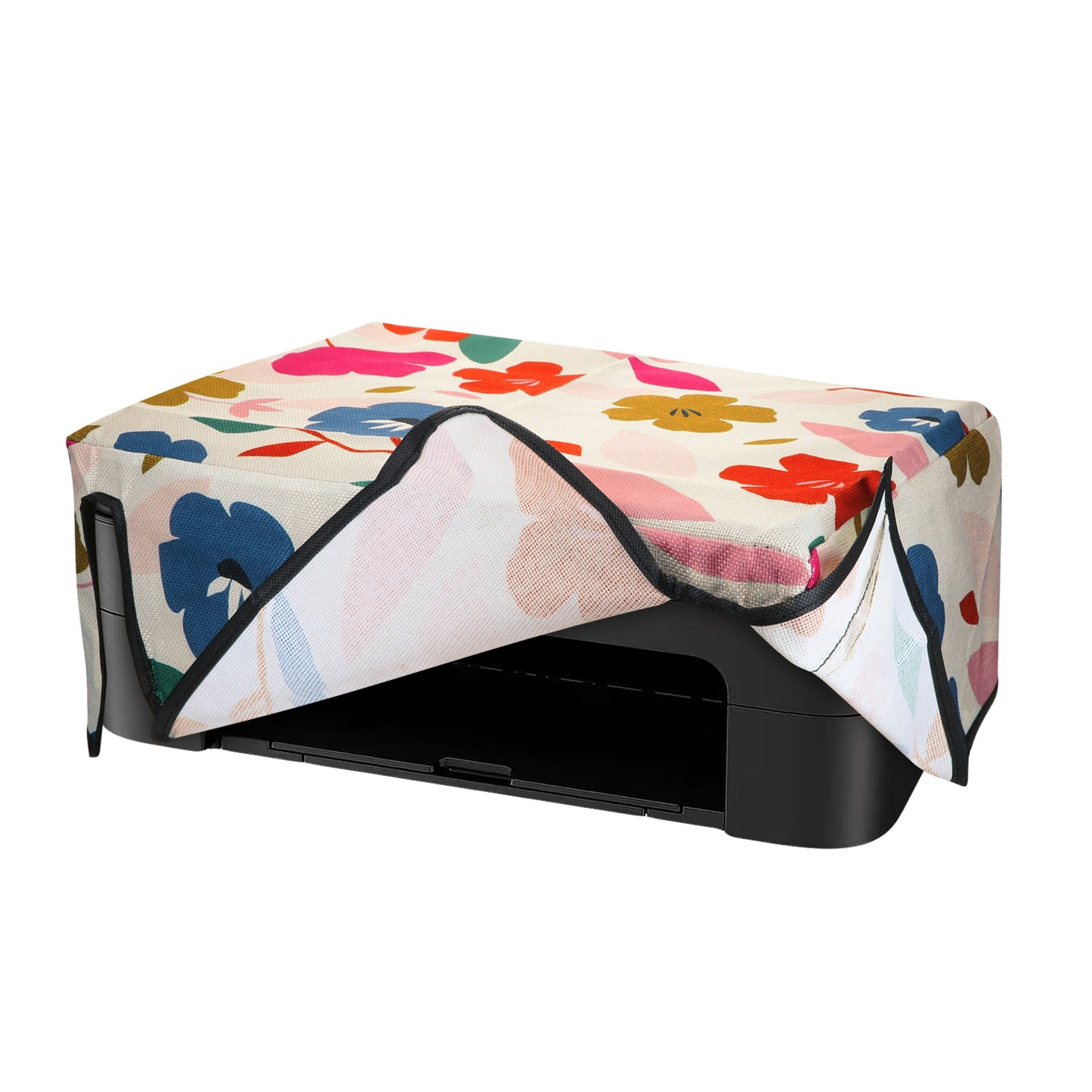 kwmobile Leinen Cover kompatibel mit Canon Pixma TS3350 / MG7750 Serie Hülle - Tasche für Drucker - Staubschutzhülle Schutzhaube Schutzhülle - Pink Dunkelblau Creme Pink  [dsg02]