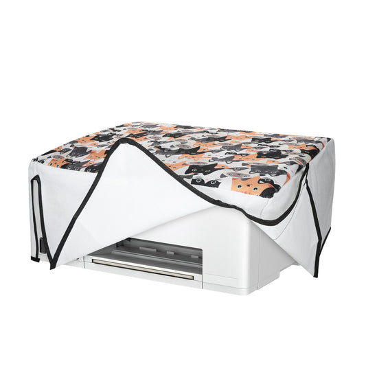 kwmobile Leinen Cover kompatibel mit HP Smart Tank 7005 / Smart Tank 5000 Hülle - Tasche für Drucker - Staubschutzhülle Schutzhaube Schutzhülle - Orange Schwarz Weiß Orange  [dsg01]