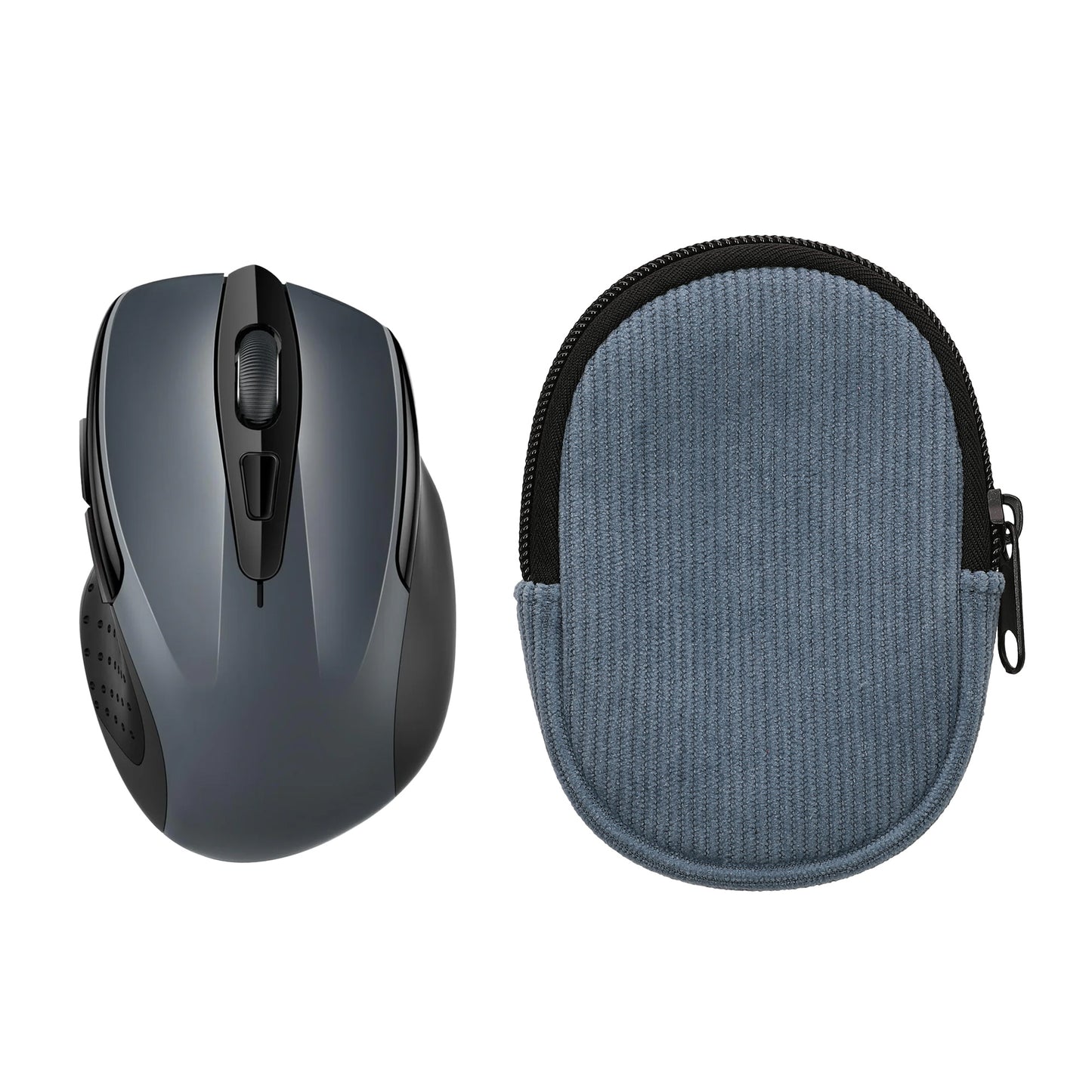 kwmobile Maus Tasche kompatibel mit TECKNET Pro 2.4G 2600 Hülle - Case für Bluetooth Maus aus robustem Cord und Neopren Stoff - Vintage Blue Vintage Blue  
