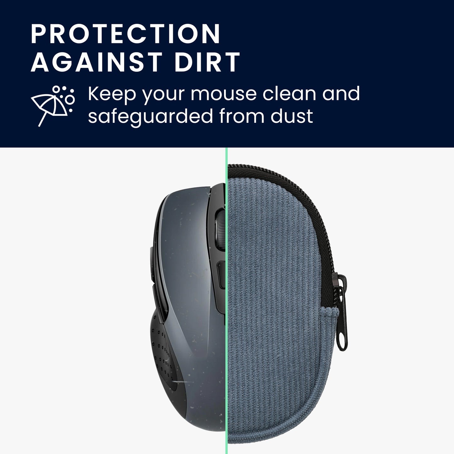kwmobile Mouse Bag compatible with TECKNET Pro 2.4G 2600 Case - Cover for Bluetooth Mouse made of robust fabric