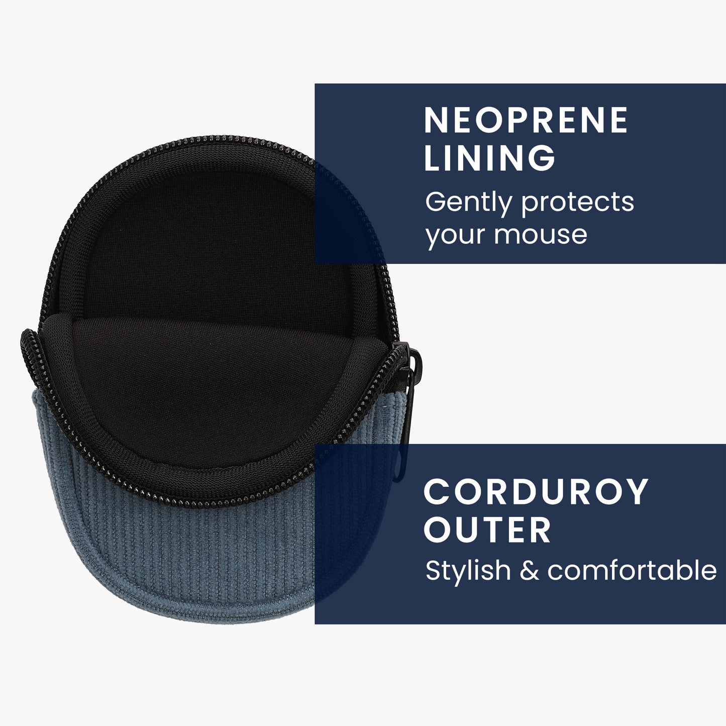 kwmobile Mouse Bag compatible with TECKNET Pro 2.4G 2600 Case - Cover for Bluetooth Mouse made of robust fabric