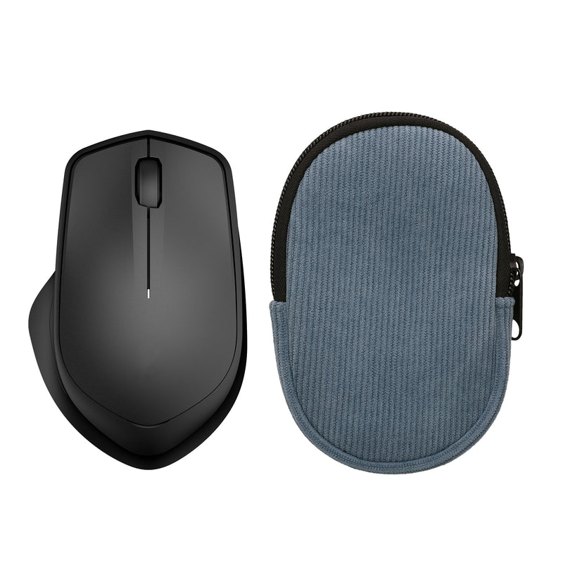 kwmobile Maus Tasche kompatibel mit HP 280M Silent / Logitech M705 Hülle - Case für Bluetooth Maus aus robustem Cord und Neopren Stoff - Vintage Blue Vintage Blue  