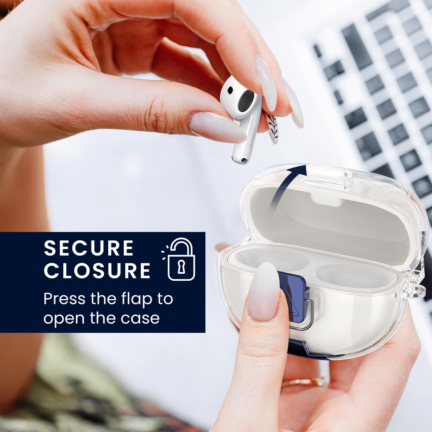 kwmobile Headphone Case Compatible with Bose Ultra Open Earbuds Cover with Stand Function and Safety Clasp
