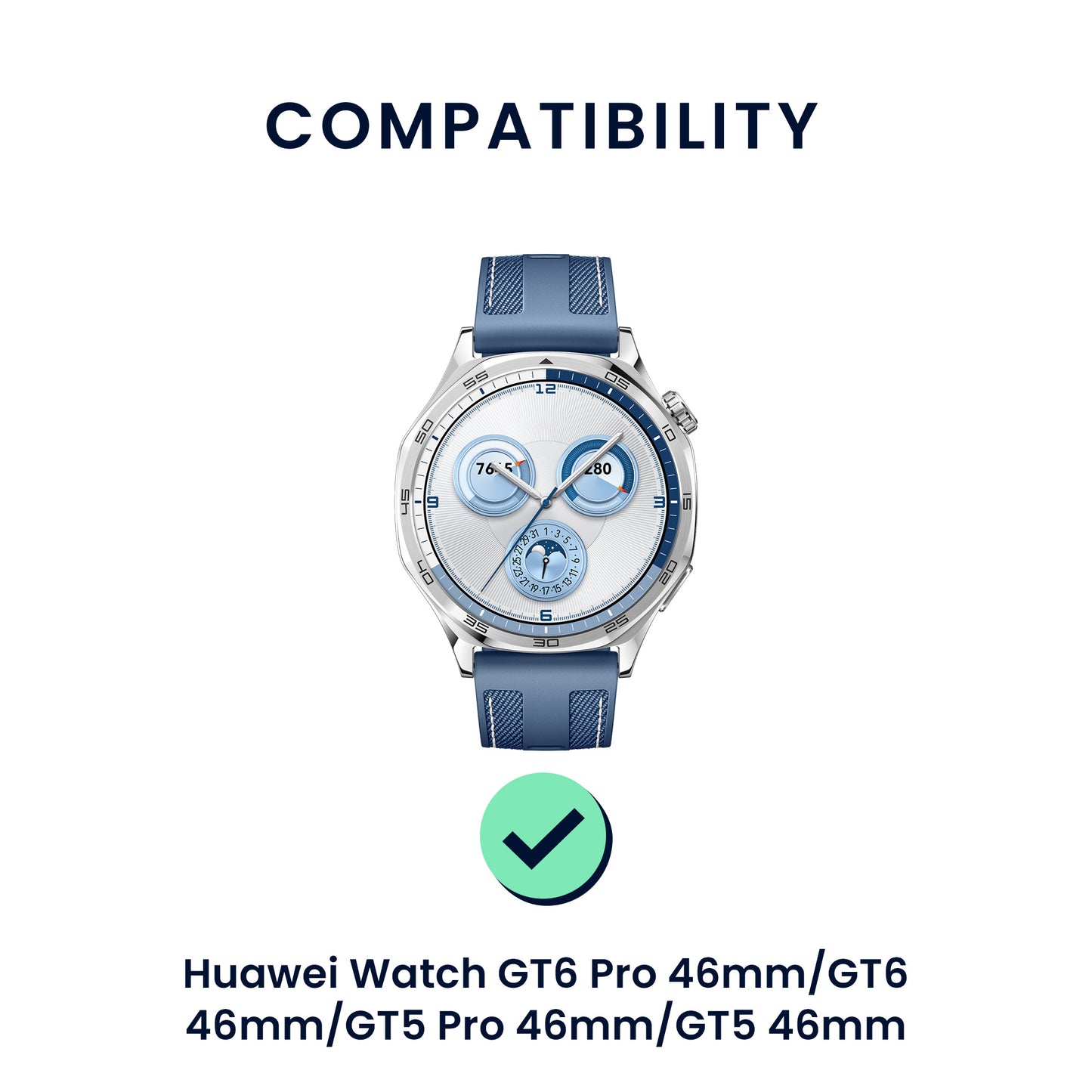 kwmobile Watch Strap for Huawei Watch GT6 Pro 46mm / GT6 46mm / GT5 Pro 46mm / GT5 46mm Bracelet Fitness Tracker Band Set Replacement Strap Smartwatch
