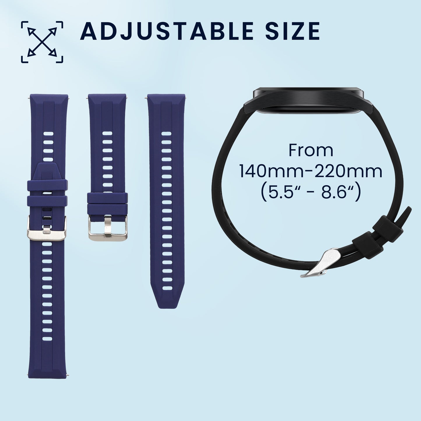 kwmobile Watch Strap for Huawei Watch GT6 Pro 46mm / GT6 46mm / GT5 Pro 46mm / GT5 46mm Bracelet Fitness Tracker Band Set Replacement Strap Smartwatch