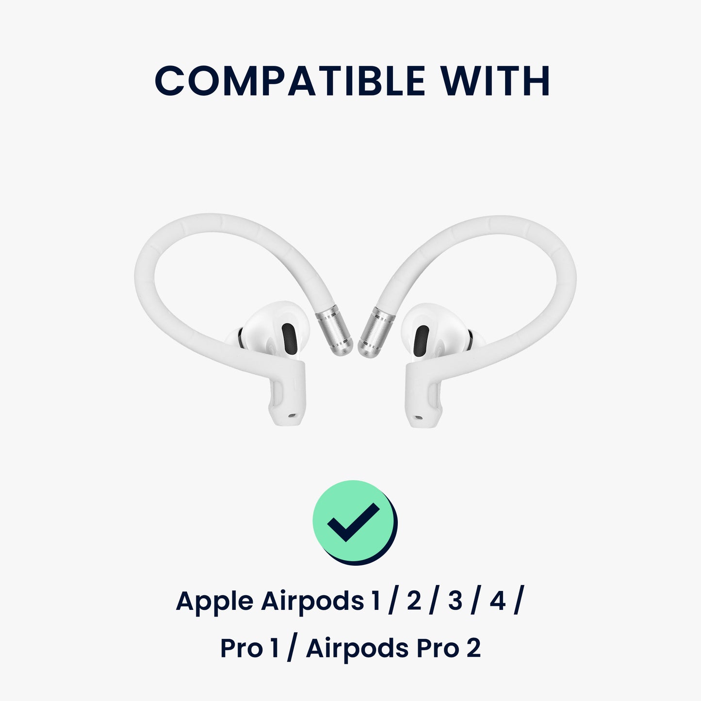 kwmobile Ear Hooks for In-Ear Headphones compatible with Apple AirPods 1 / 2 / 3 / 4 / Pro 1 / AirPods Pro 2 Holder - Ear Holder for Bluetooth Headphones