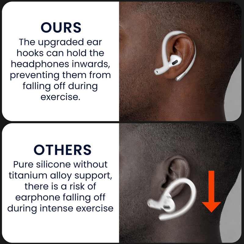 kwmobile Ear Hooks for In-Ear Headphones compatible with Apple AirPods 1 / 2 / 3 / 4 / Pro 1 / AirPods Pro 2 Holder - Ear Holder for Bluetooth Headphones