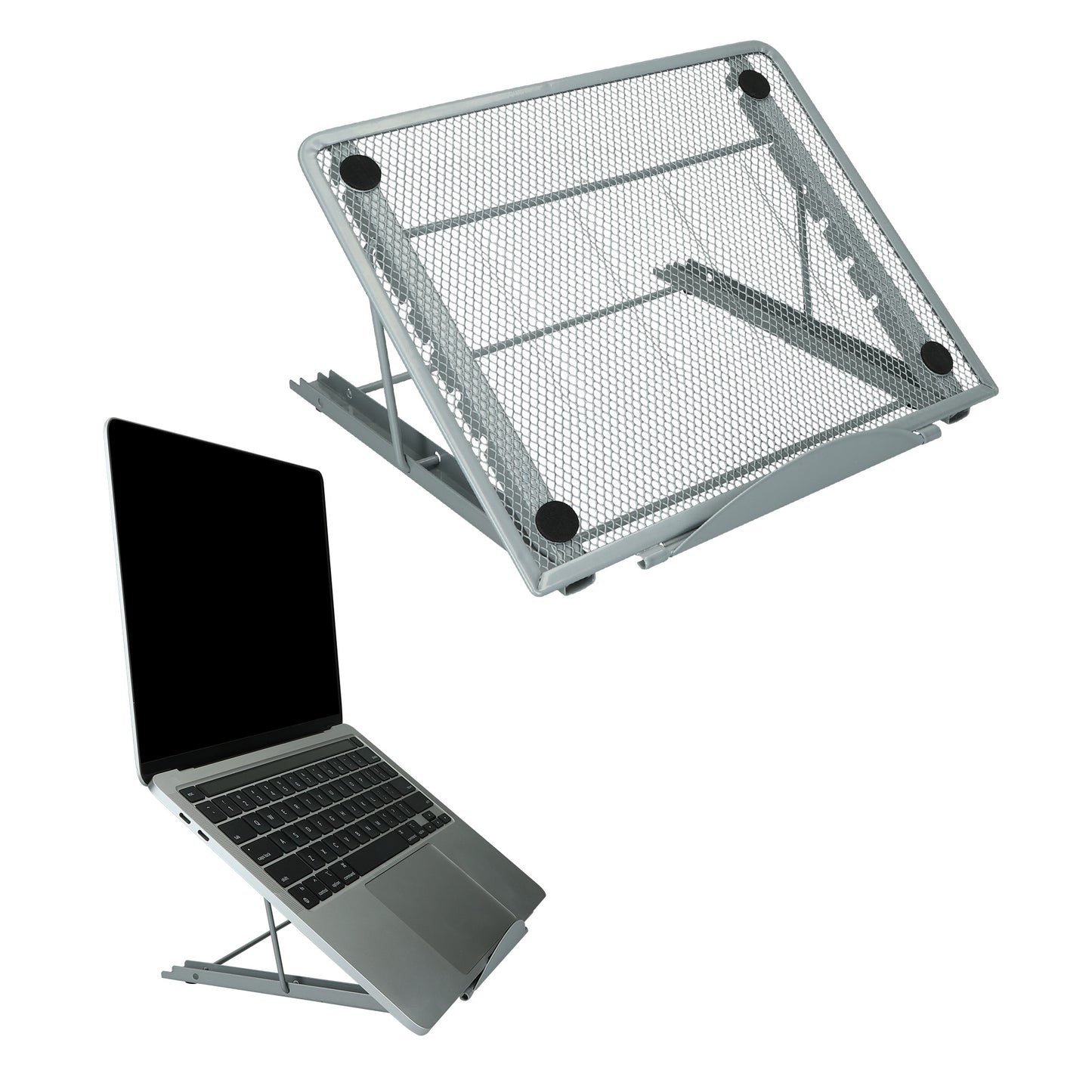 kwmobile Laptop Ständer für Laptop PC / Portable Monitor / Tablet Laptop Stand - Laptopständer Zubehör - Halterung Notebook Ständer - Halter Silber Silber  