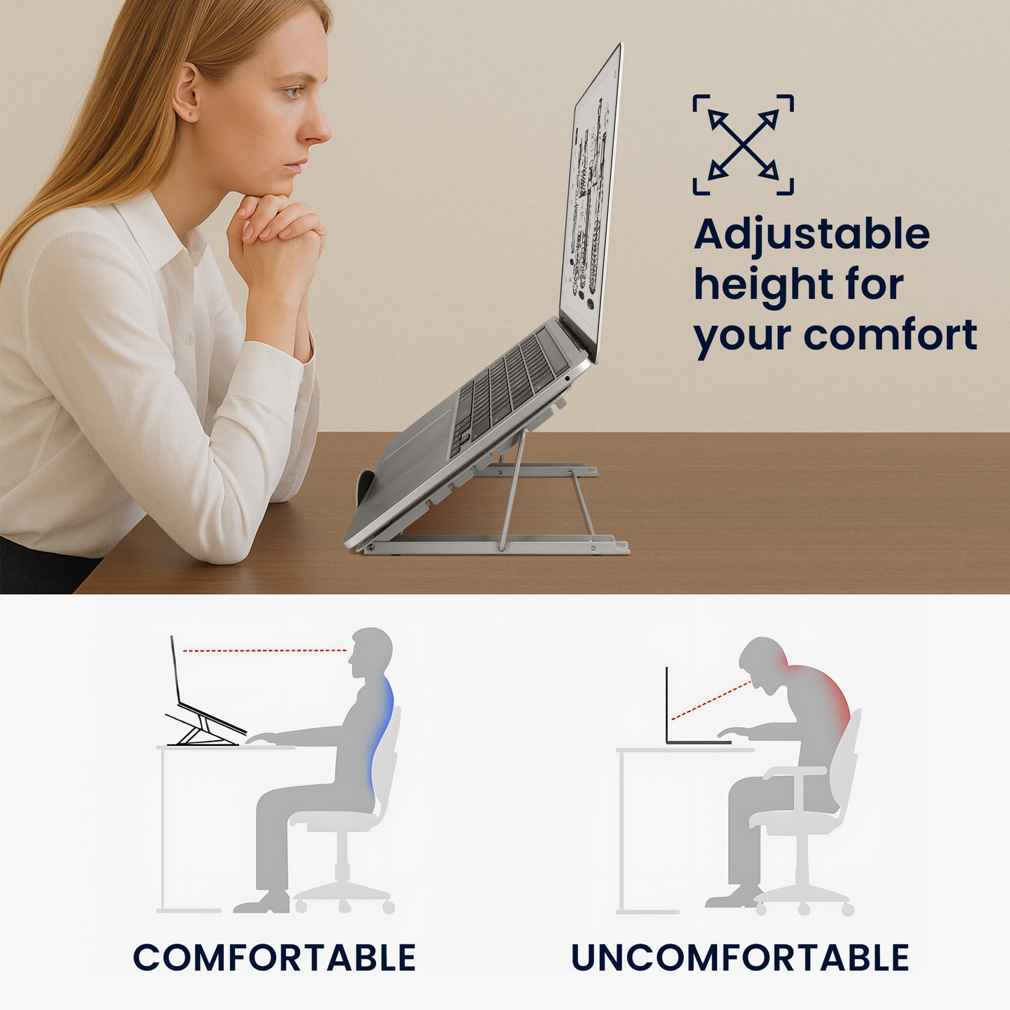 kwmobile Laptop Stand for Laptop PC / Portable Monitor / Tablet Laptop Stand - Laptop Stand Accessory - Notebook Stand - Holder