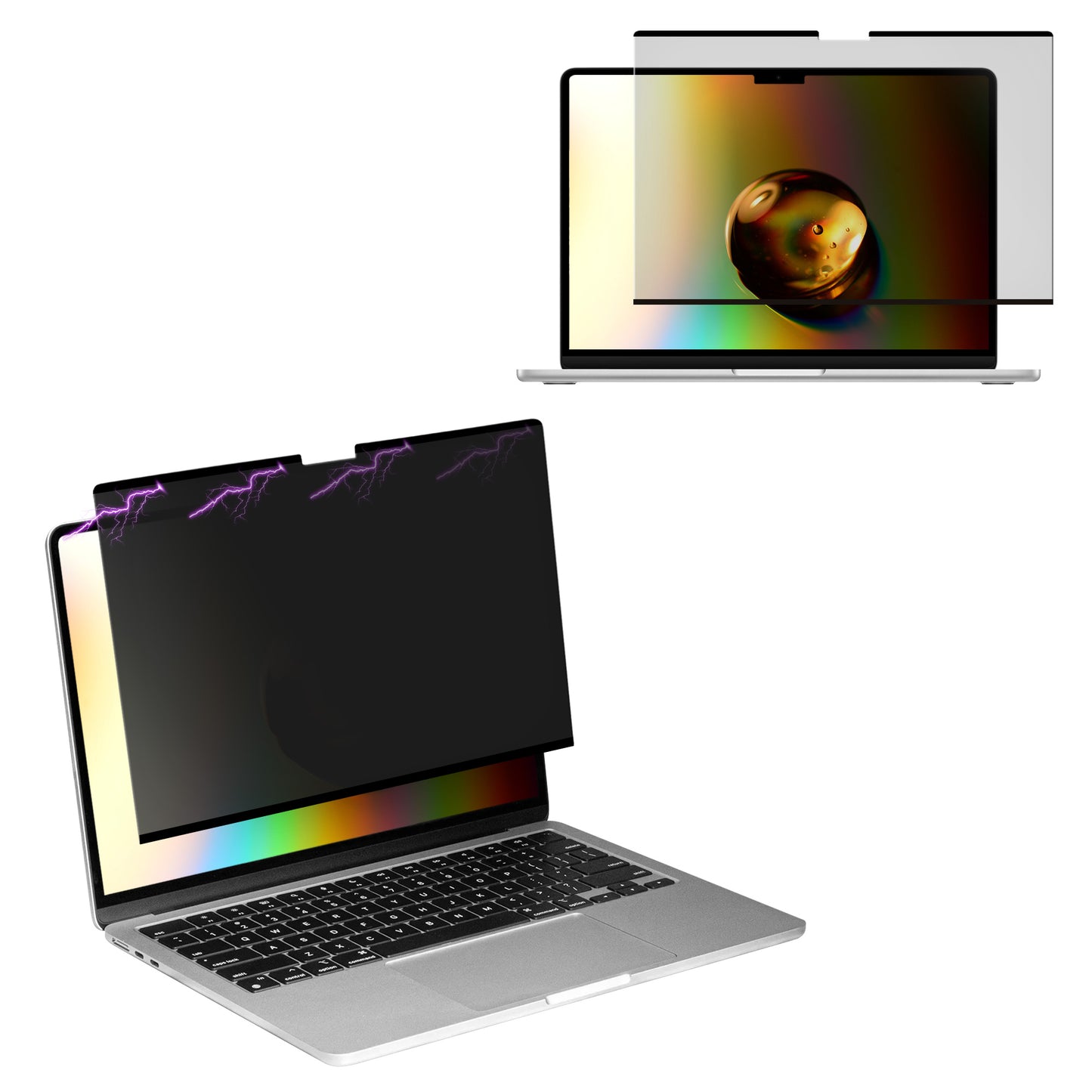 kwmobile Sichtschutzfolie für Apple MacBook Pro 13.3 M1 M2 (A2289 / A2251 / A2338) Folie - Blickschutzfolie Privacy Screen - Laptop Folie magnetisch - Anti Spy Folie - Laptop Schutz Schwarz  