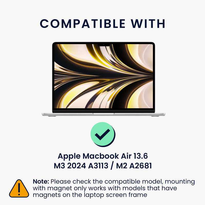 kwmobile Privacy Screen Protector for Apple MacBook Air 13.6 M3 2024 A3113 / M2 A2681 Film - Anti-Spy Privacy Screen - Laptop Film - Laptop Protection