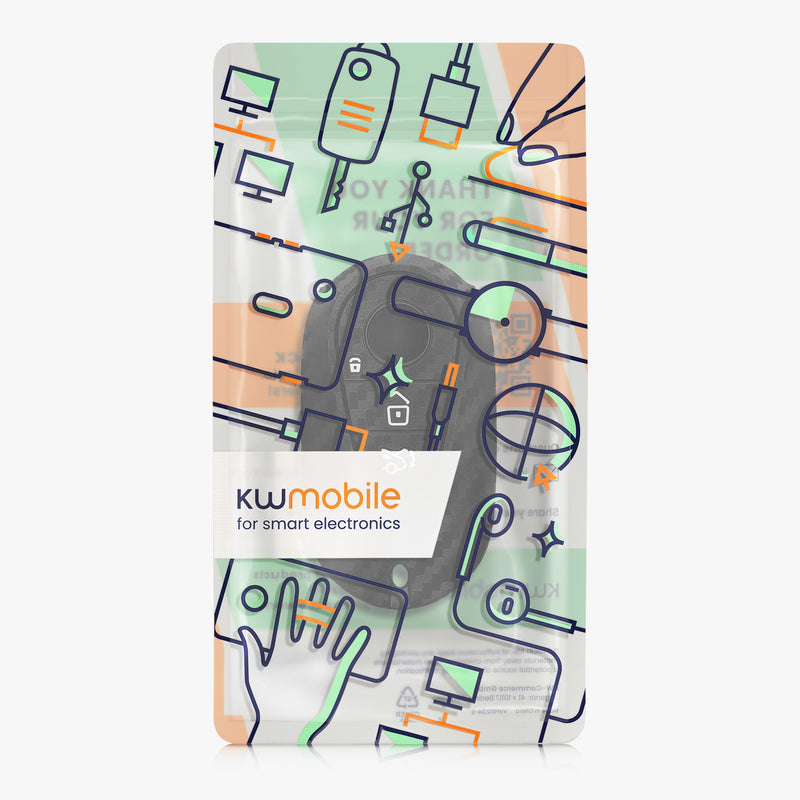 kwmobile Car Key Cover compatible with Mercedes Benz 3-Button Smart Car Key Cover