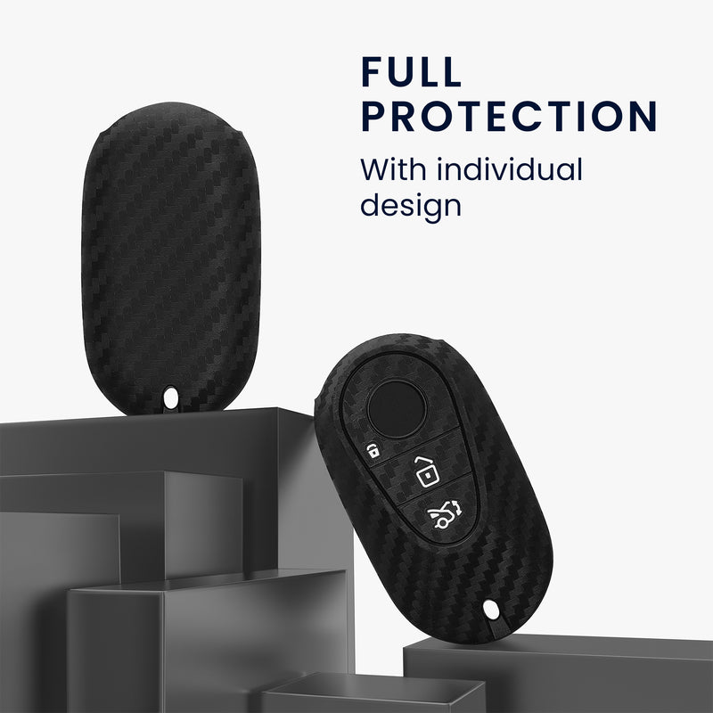 kwmobile Car Key Cover compatible with Mercedes Benz 3-Button Smart Car Key Cover