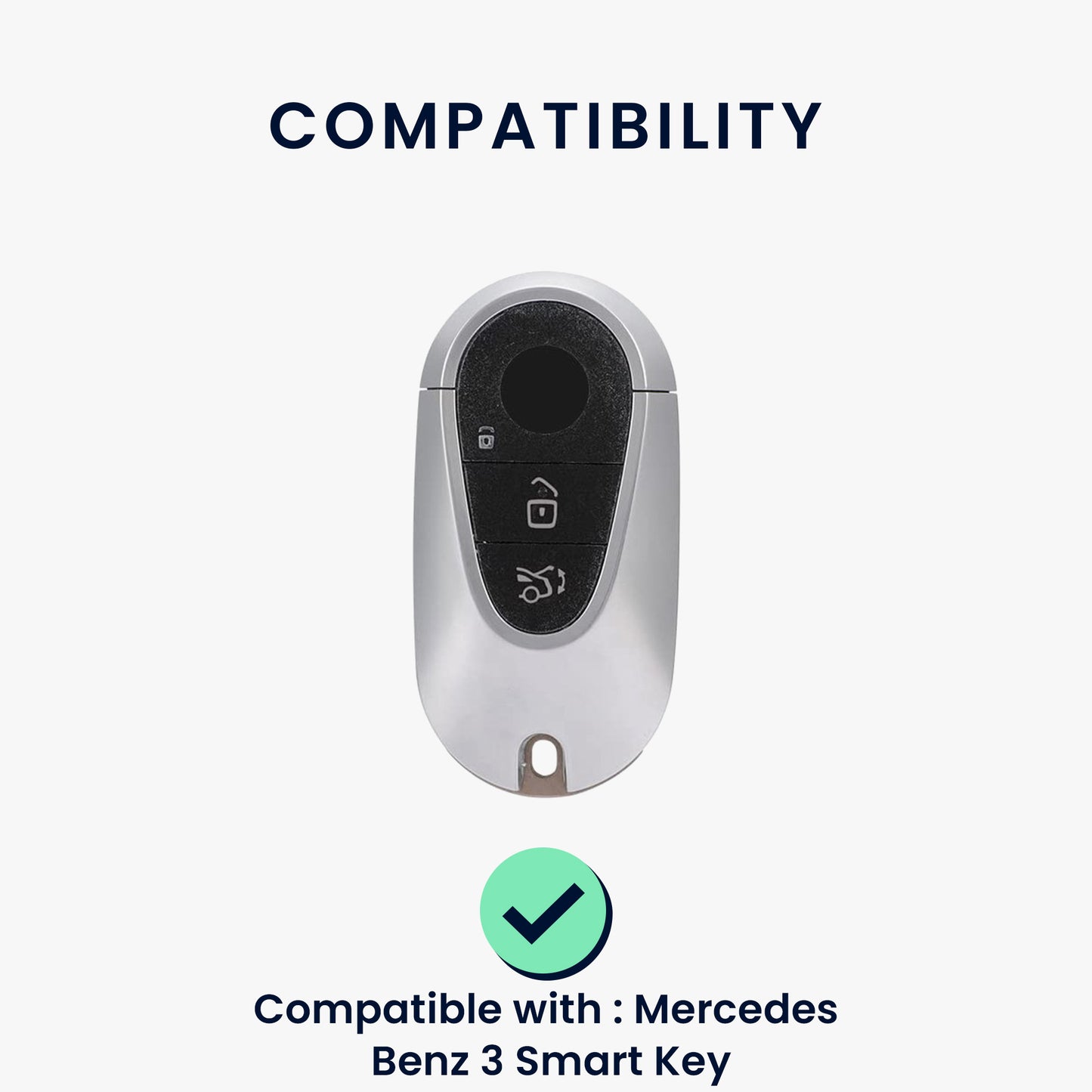 kwmobile Car Key Cover compatible with Mercedes Benz 3-Button Smart Car Key Cover