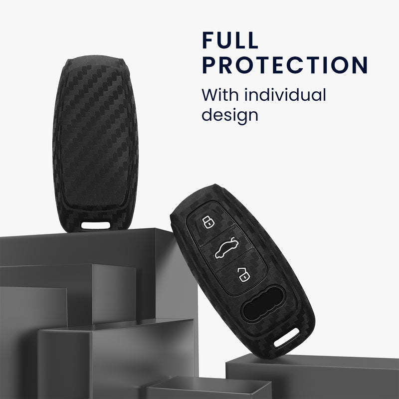 kwmobile Car Key Cover Compatible with Audi A6 A7 A8 Q7 Q8 3-Button Car Key Keyless Cover