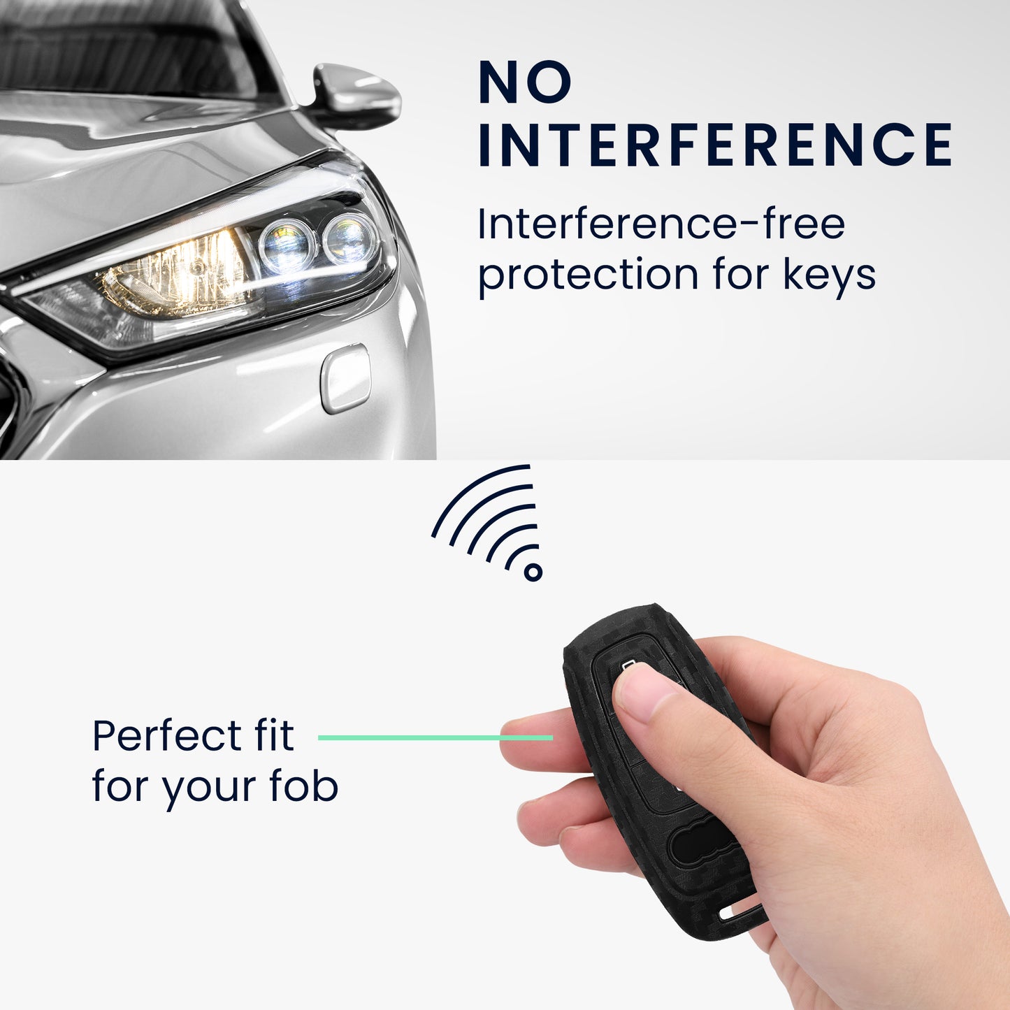 kwmobile Car Key Cover Compatible with Audi A6 A7 A8 Q7 Q8 3-Button Car Key Keyless Cover