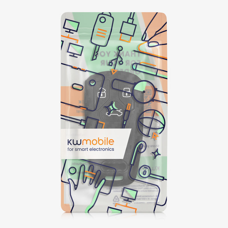 kwmobile Car Key Cover Compatible with Audi 3 Button Smart Key (Keyless Go Only) Cover