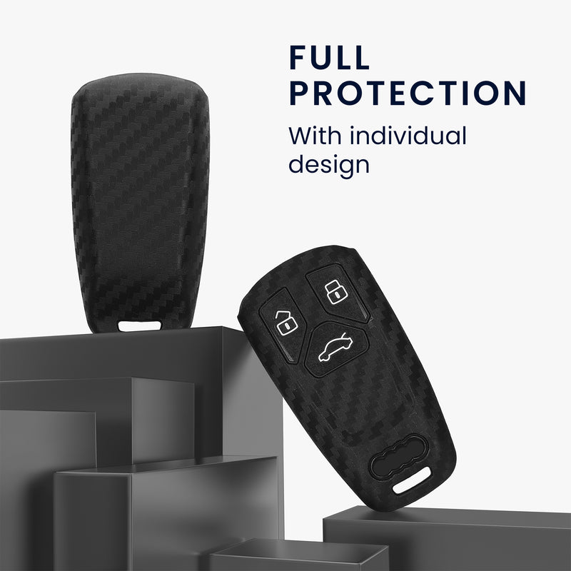 kwmobile Car Key Cover Compatible with Audi 3 Button Smart Key (Keyless Go Only) Cover