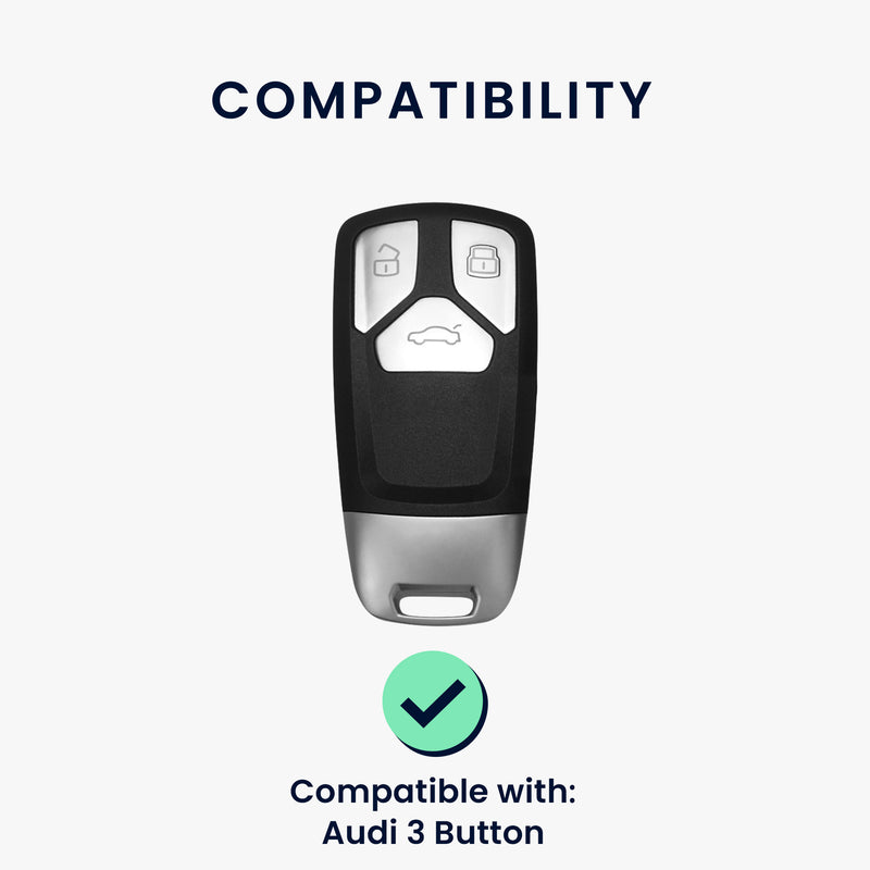 kwmobile Car Key Cover Compatible with Audi 3 Button Smart Key (Keyless Go Only) Cover