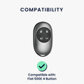 kwmobile Car Key Cover Compatible with Fiat 500E 4-Button Car Key Cover