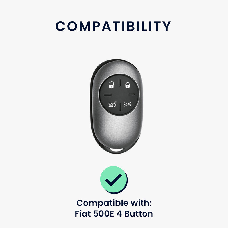 kwmobile Car Key Cover Compatible with Fiat 500E 4-Button Car Key Cover