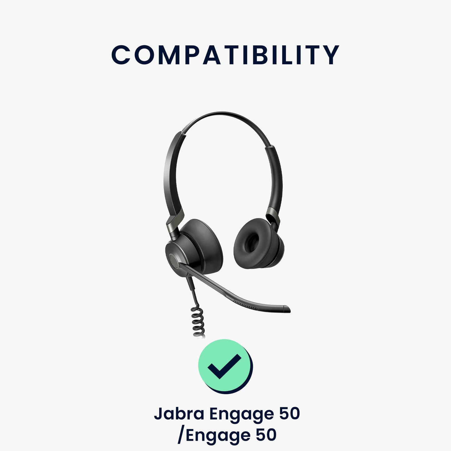 kwmobile Ear Pads for Jabra Engage 50 / Engage 30 Earpad Replacement Parts Headphone Replacement Pads for Over Ear Headphones