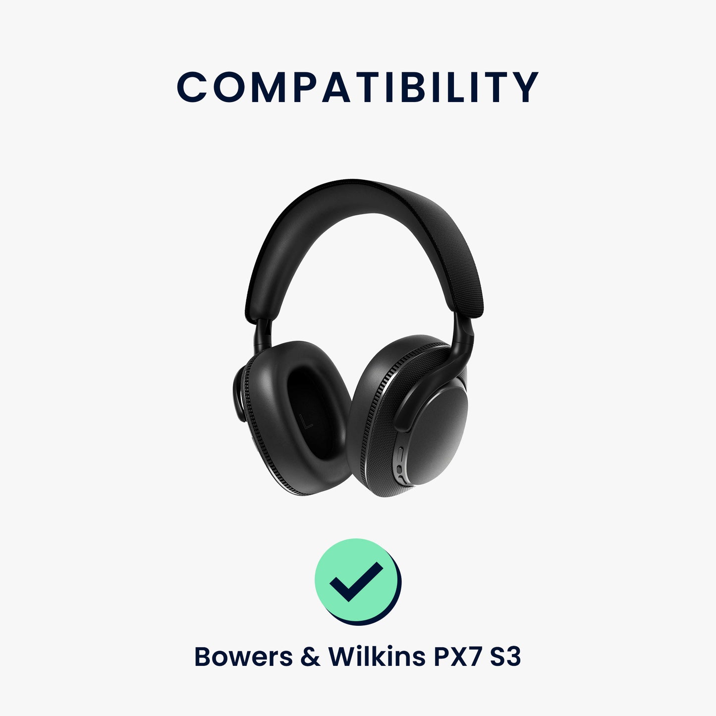 kwmobile Ear Pads for Bowers & Wilkins PX7 S3 Ear Cushions Replacement Headphone Spare Parts Over-Ear Headphones
