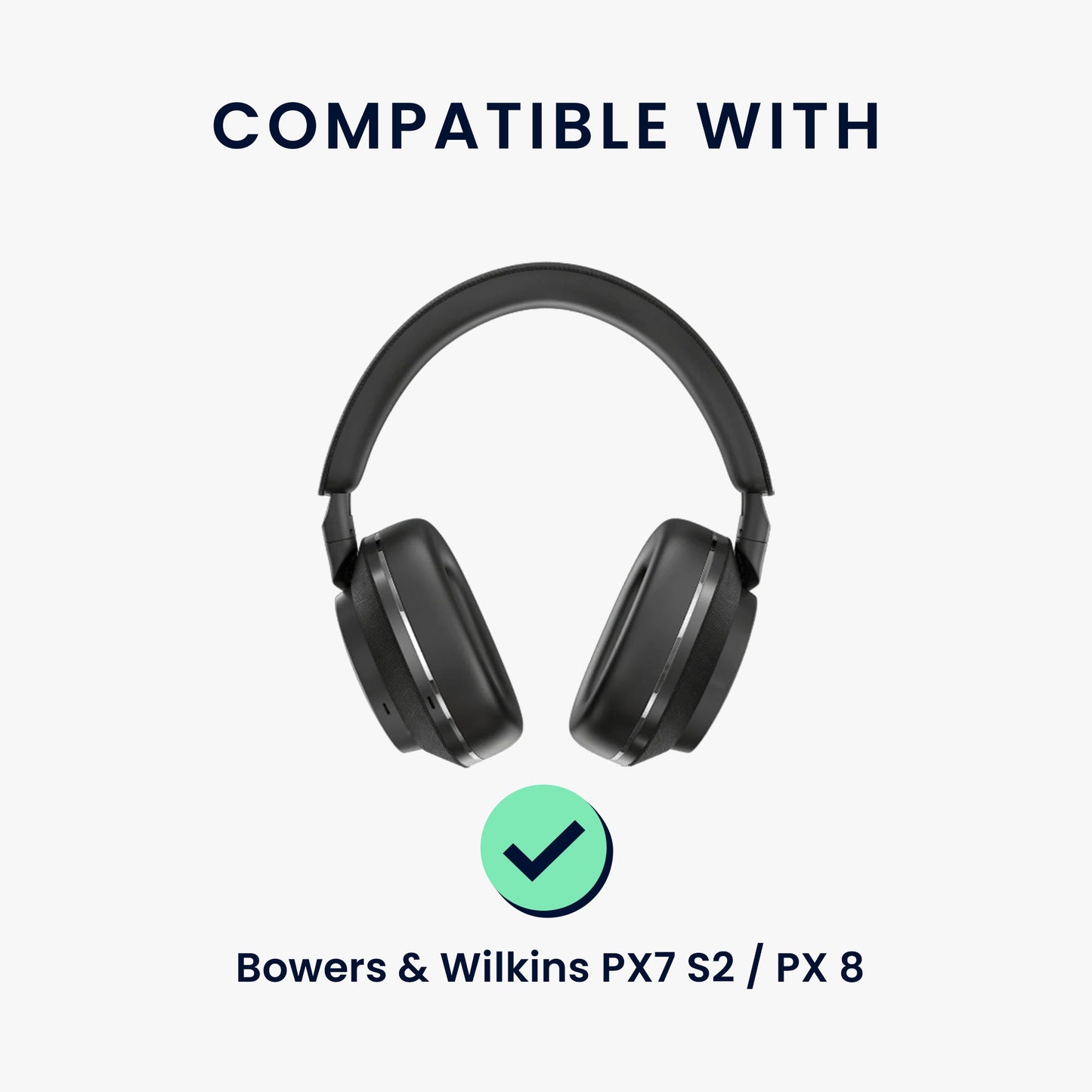 kwmobile Replacement Earpads compatible with Bowers & Wilkins PX7 S2 / PX 8 - Headphone Replacement Pads