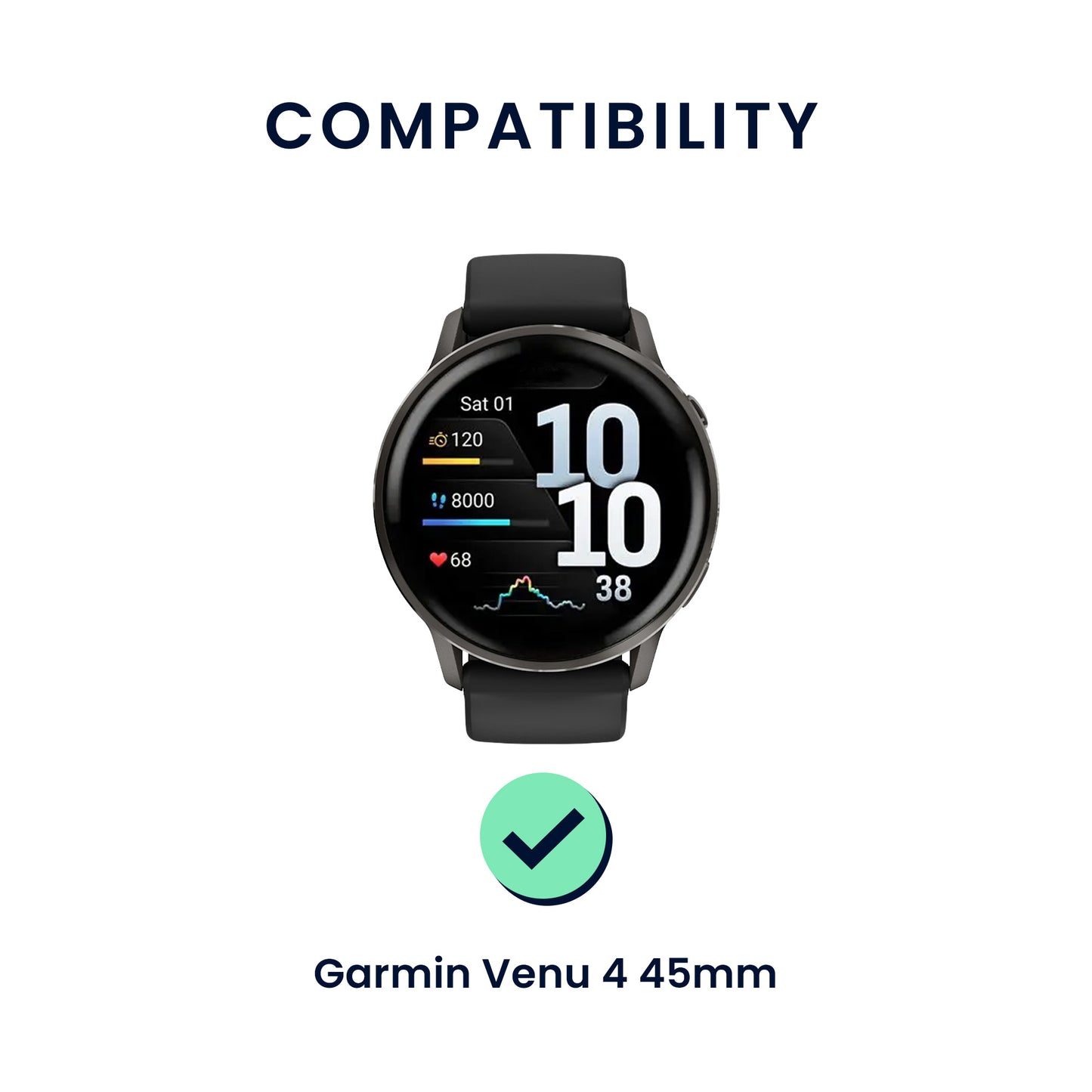 kwmobile Watch Strap for Garmin Venu 4 45mm Strap Fitness Tracker Band Set Replacement Strap Smartwatch