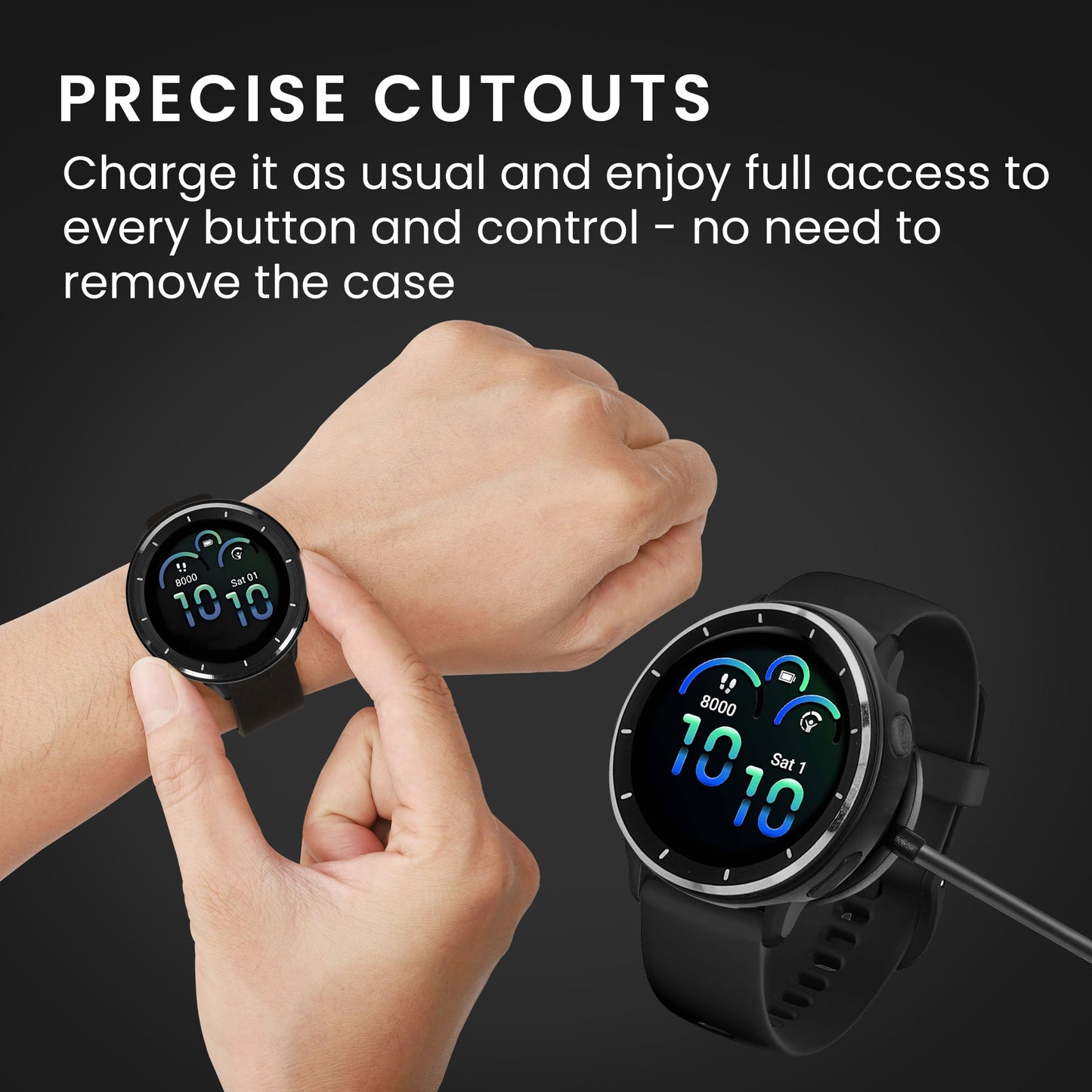 kwmobile Cover Compatible with Garmin vivoactive 6 Case Fullbody Fitness Tracker Case Set