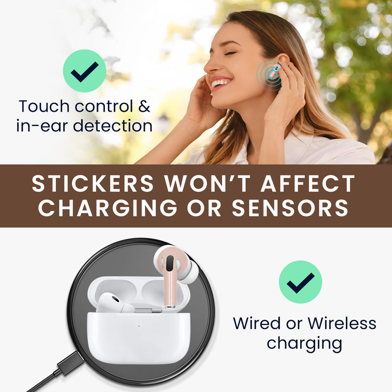 kwmobile discreet headphone stickers compatible with Apple Airpods Pro stickers