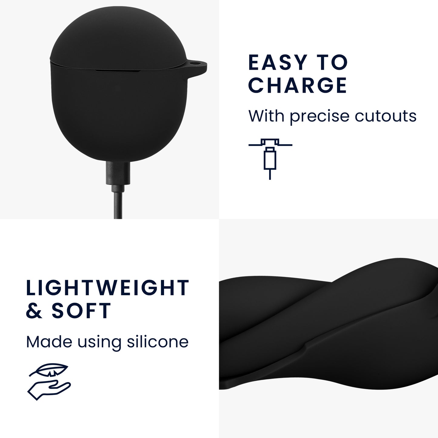 kwmobile Case Compatible with Google Pixel Buds 2A Case - Earphone Case - TPU Cover - Protective Cover