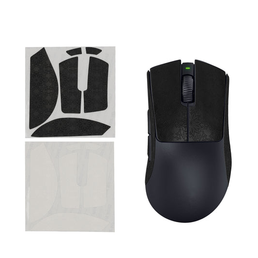 kwmobile Gaming Maus Grip Tape kompatibel mit Razer DeathAdder V3 Pro Maus - Rutschfestes Griffband für PC Maus - Schwarz Weiß Schwarz  