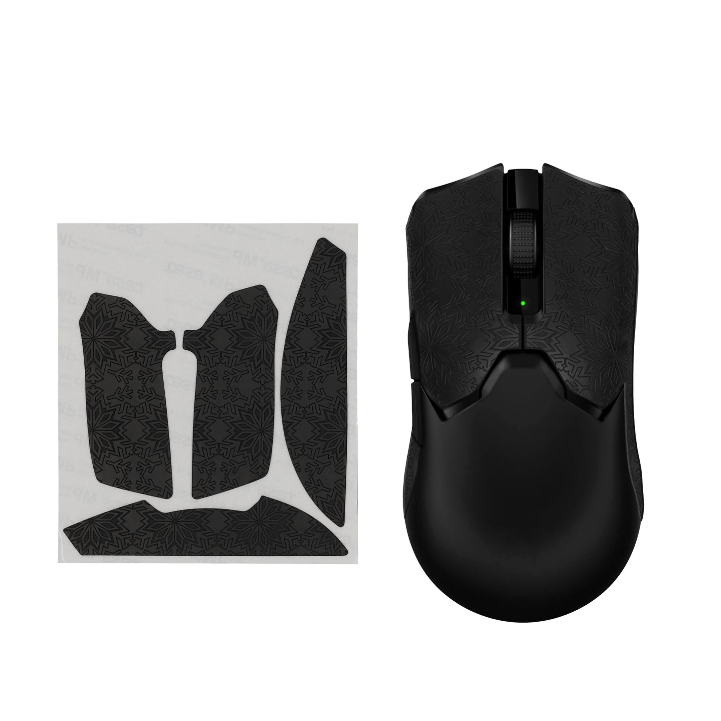kwmobile Gaming Grip Tape kompatibel mit Razer Viper V2 Pro - Rutschfestes Griffband für PC Maus - Schwarz Weiß Schwarz  