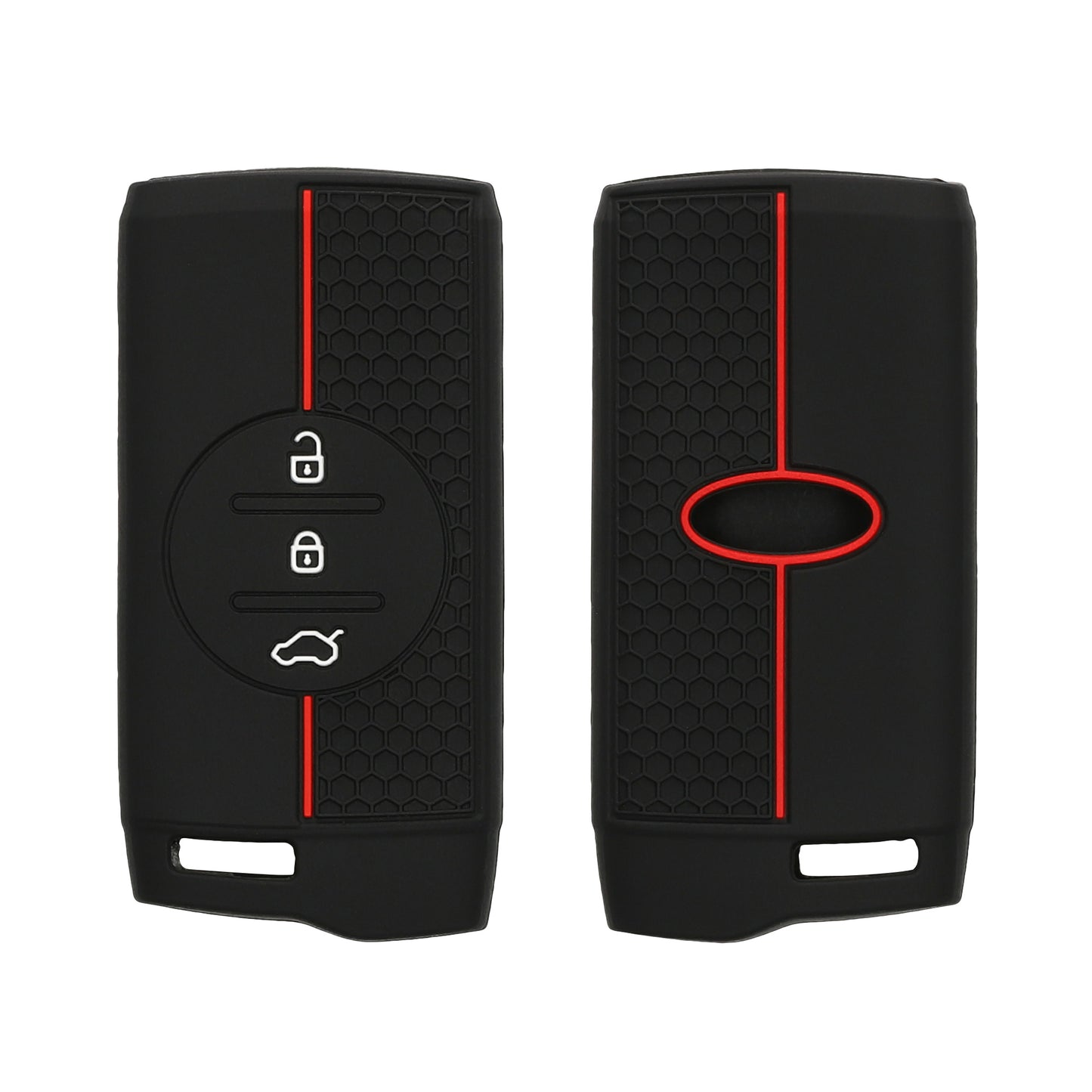 kwmobile Autoschlüssel Schutzhülle kompatibel mit DR 6.0 / DR 5.0 Hülle - Schlüsselhülle aus Silikon - in Schwarz Rot Schwarz  [dsg01]