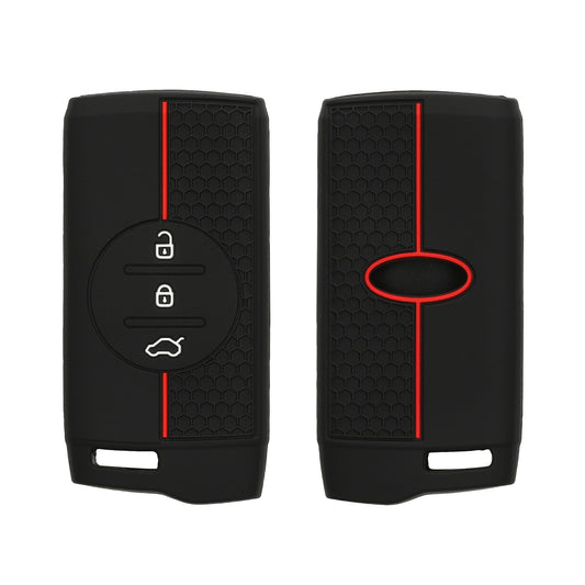 kwmobile Autoschlüssel Schutzhülle kompatibel mit DR 6.0 / DR 5.0 Hülle - Schlüsselhülle aus Silikon - in Schwarz Rot Schwarz  [dsg01]