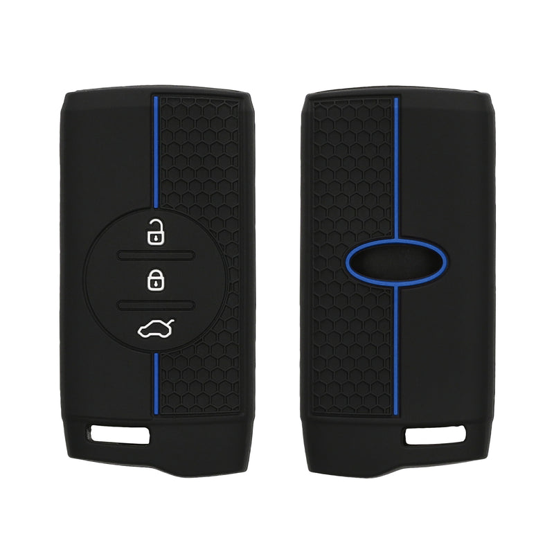 kwmobile Autoschlüssel Schutzhülle kompatibel mit DR 6.0 / DR 5.0 Hülle - Schlüsselhülle aus Silikon - in Schwarz Blau Schwarz  [dsg02]