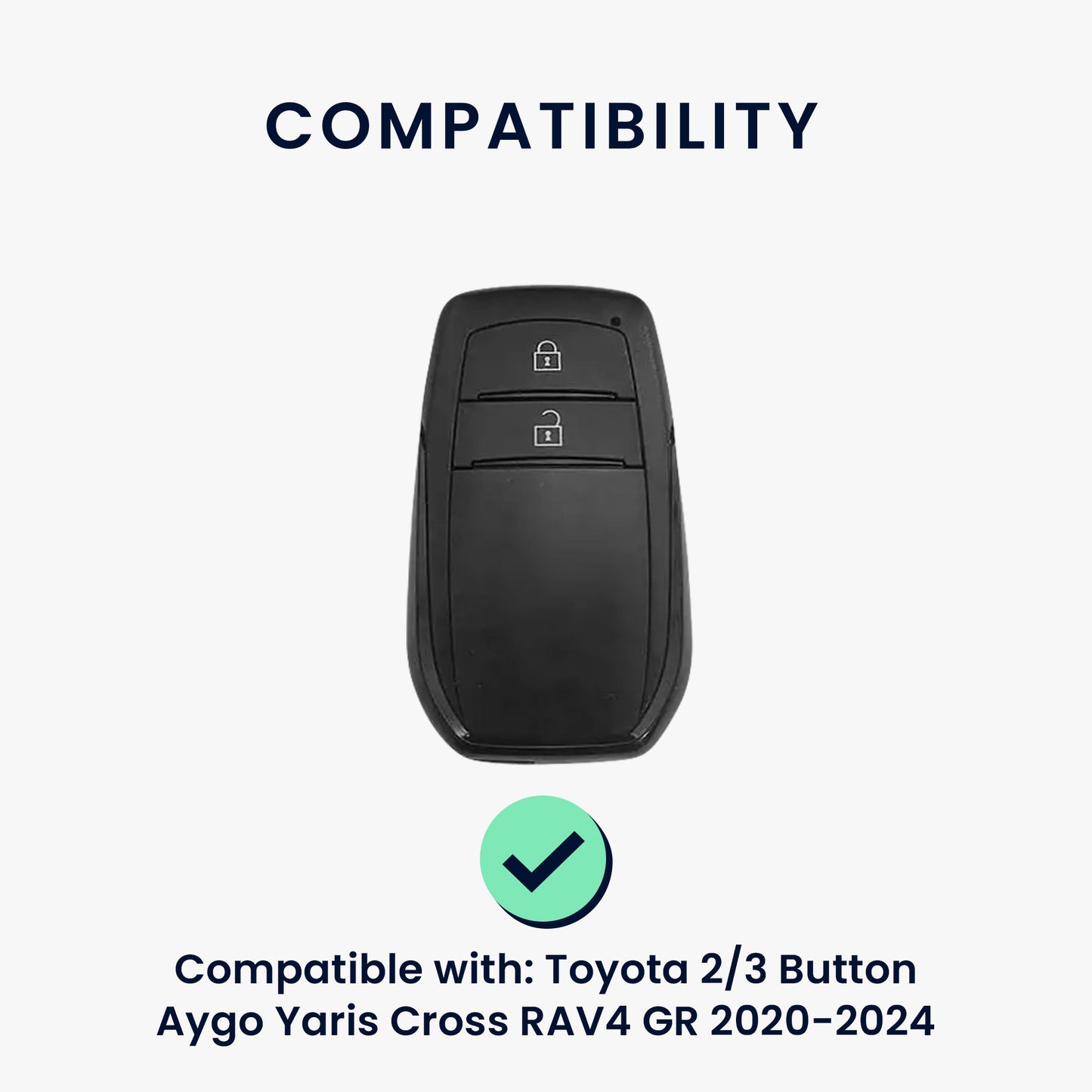 kwmobile Car Key Cover Compatible with Toyota 2/3 Button Aygo Yaris Cross RAV4 GR 2020-2024 Case - Key Fob Cover