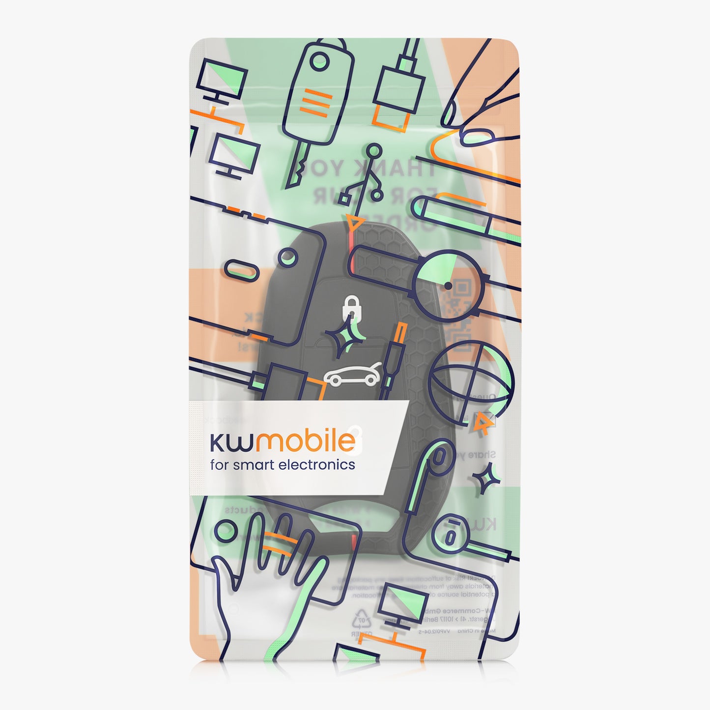 kwmobile Car Key Cover compatible with Fiat 600 600e Hybrid Grande Panda Doblo K9 III Case