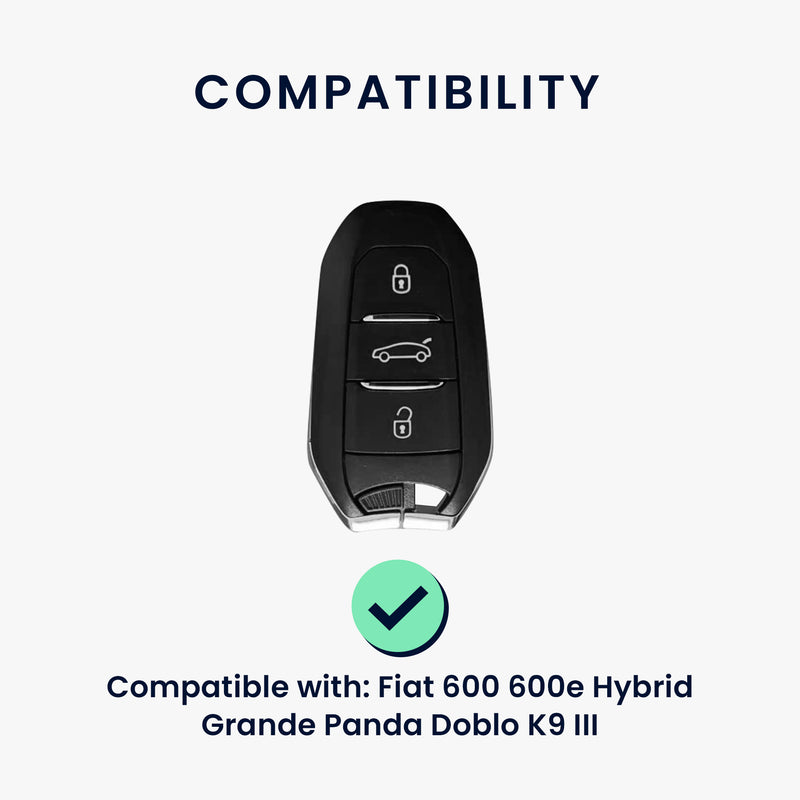 kwmobile Car Key Cover compatible with Fiat 600 600e Hybrid Grande Panda Doblo K9 III Case