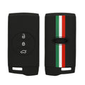 kwmobile Autoschlüssel Hülle kompatibel mit Fiat 600 600e Hybrid Grande Panda Doblo K9 III Hülle - Schlüsselhülle Italien Streifen Grün Rot Schwarz Grün  [dsg01]