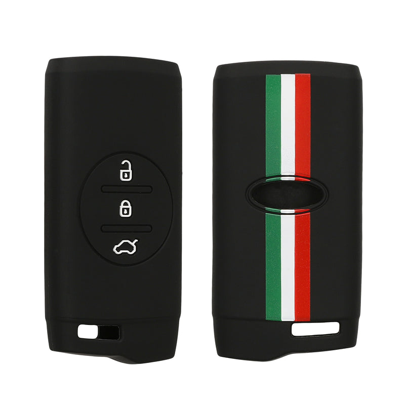 kwmobile Car Key Cover compatible with Fiat 600 600e Hybrid Grande Panda Doblo K9 III Case - Key Fob Cover Italy Stripes
