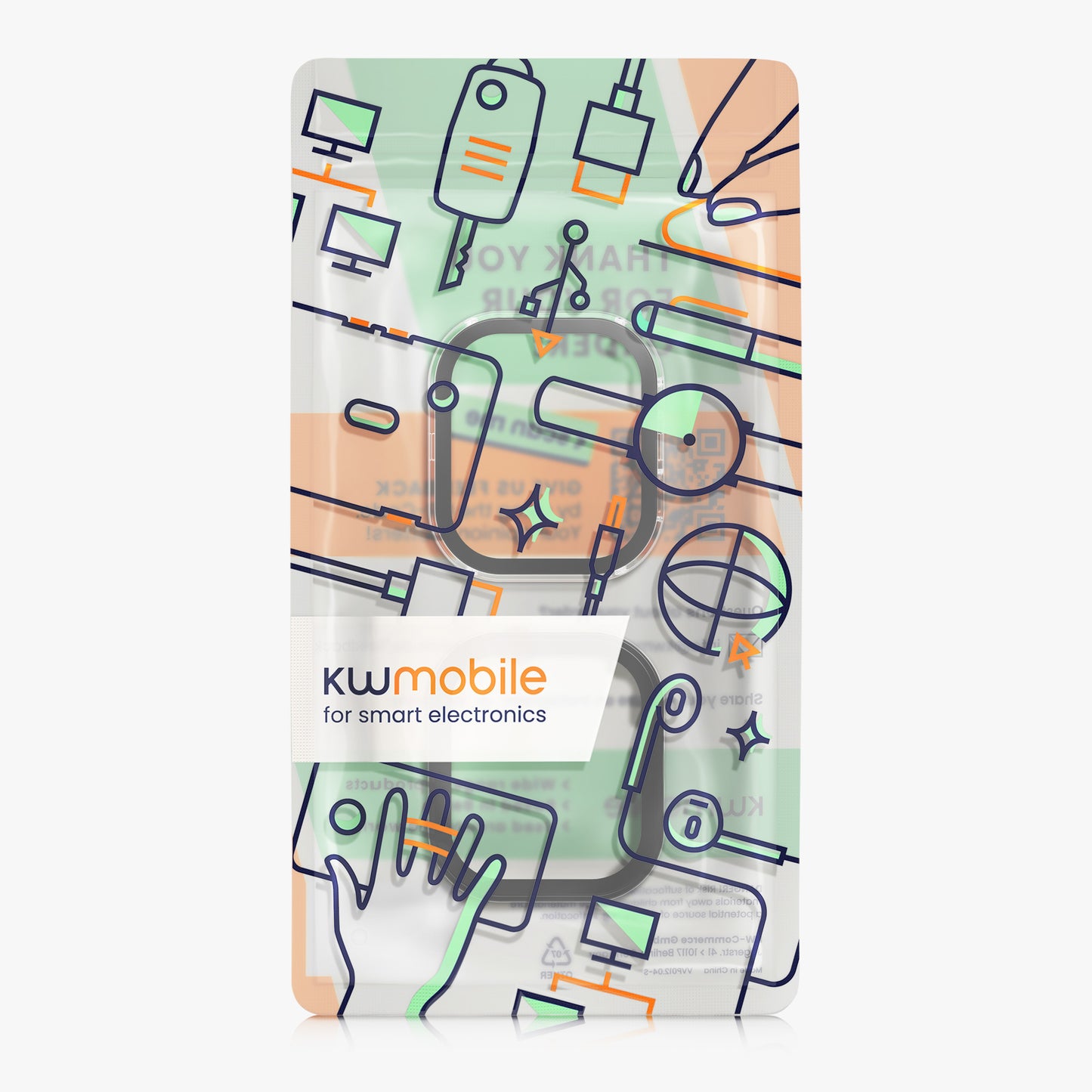 kwmobile Glass Case for Xiaomi Redmi Watch 6 Protective Cover Fullbody Fitness Tracker Case Set