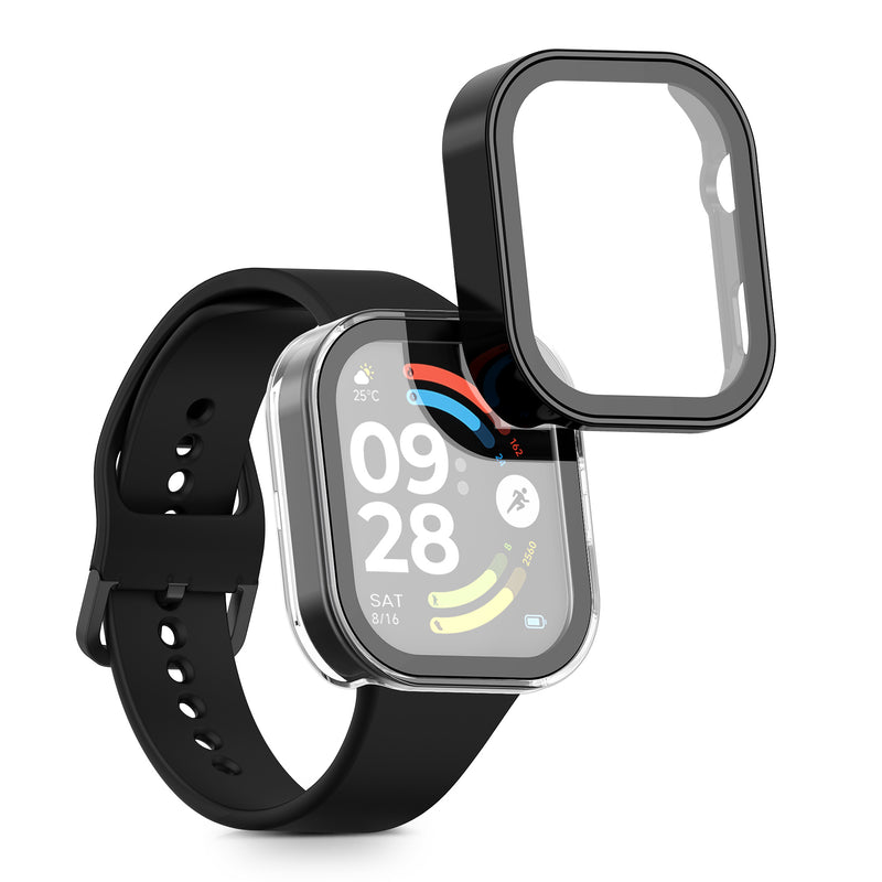 kwmobile Glass Case for Xiaomi Redmi Watch 6 Protective Cover Fullbody Fitness Tracker Case Set